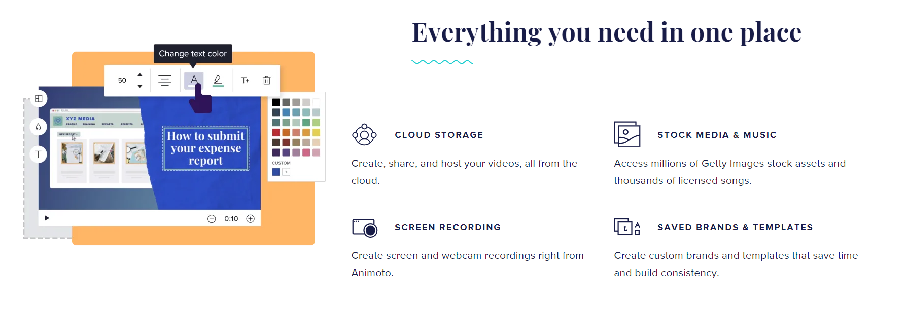 animoto ai video generation tool features