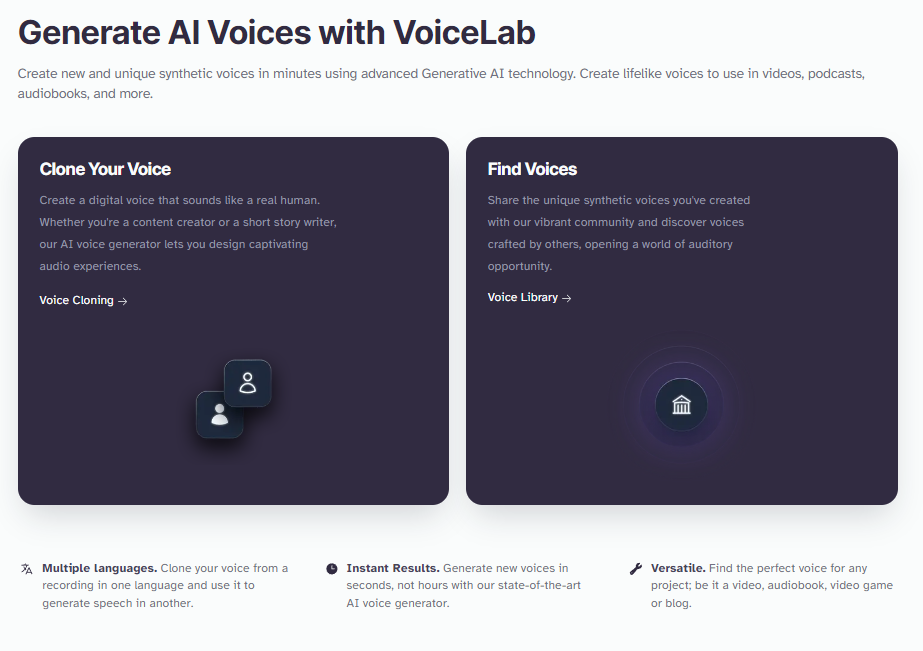 ElevanLabs features 2