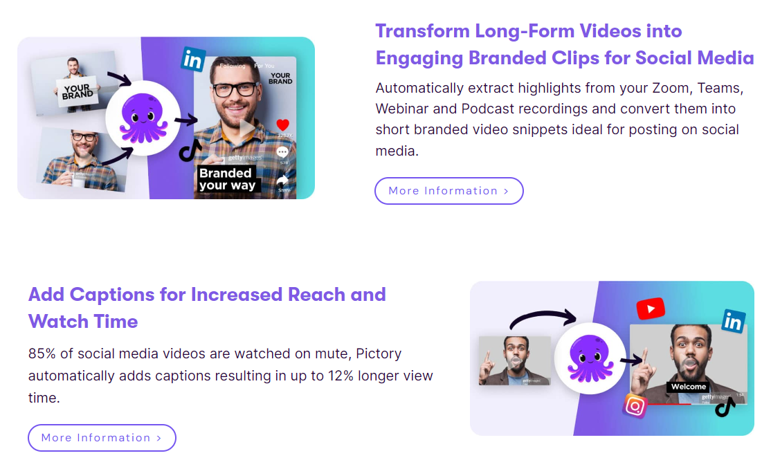 Pictory ai video generation tool features