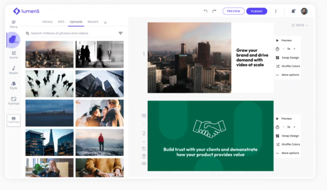 lumen5 ai video generation tool review
